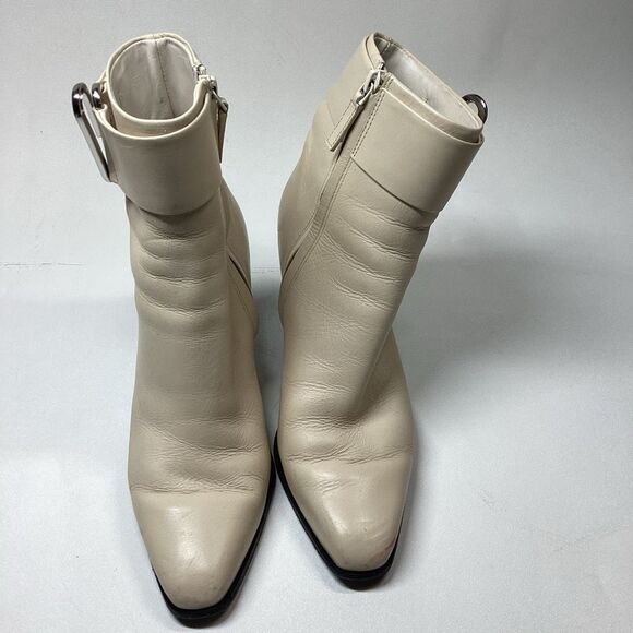 Phillip Lim Alix Cream Leather Heeled Ankle Boots Women’s - Picture 2 of 12